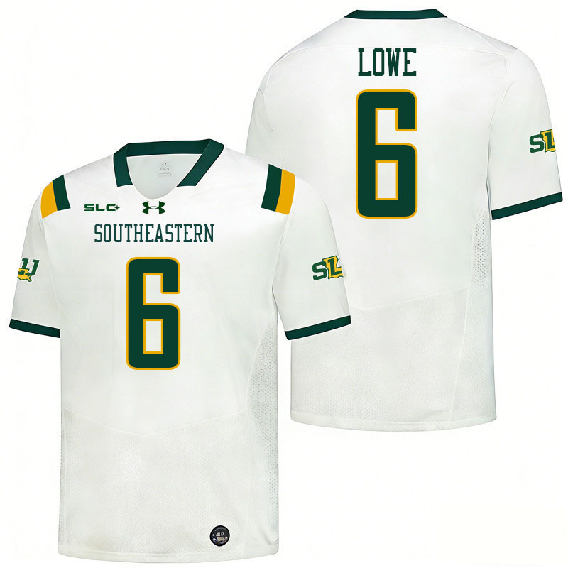 Southeastern Louisiana Lions #6 Kyle Lowe College Football Jerseys,Uniforms Stitched-White